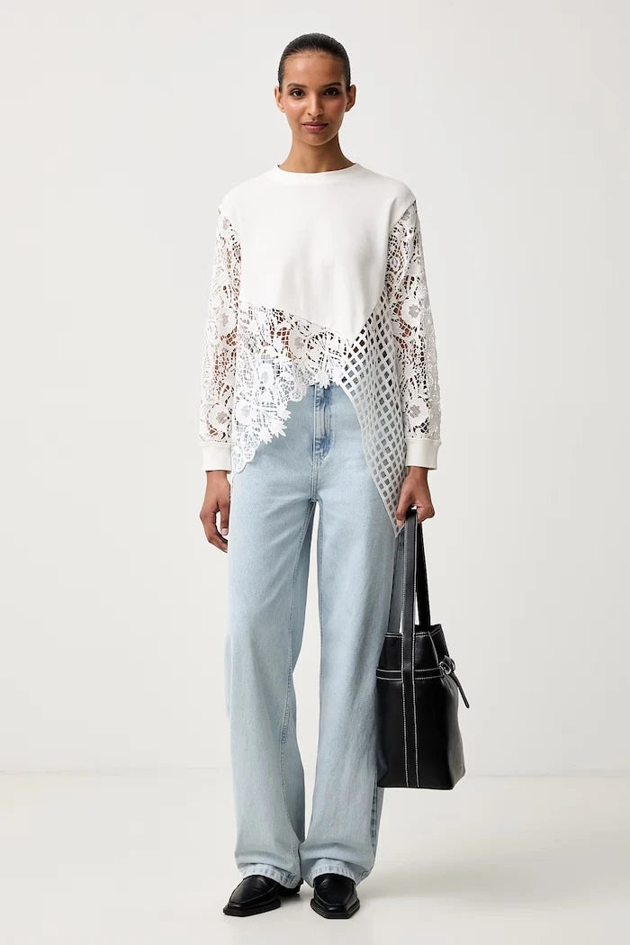AllSaints Kadın Pamuk Elastan Bluz MALORIE LS TOP