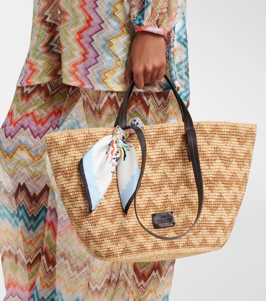 Missoni - Zigzag Large raffia basket bag