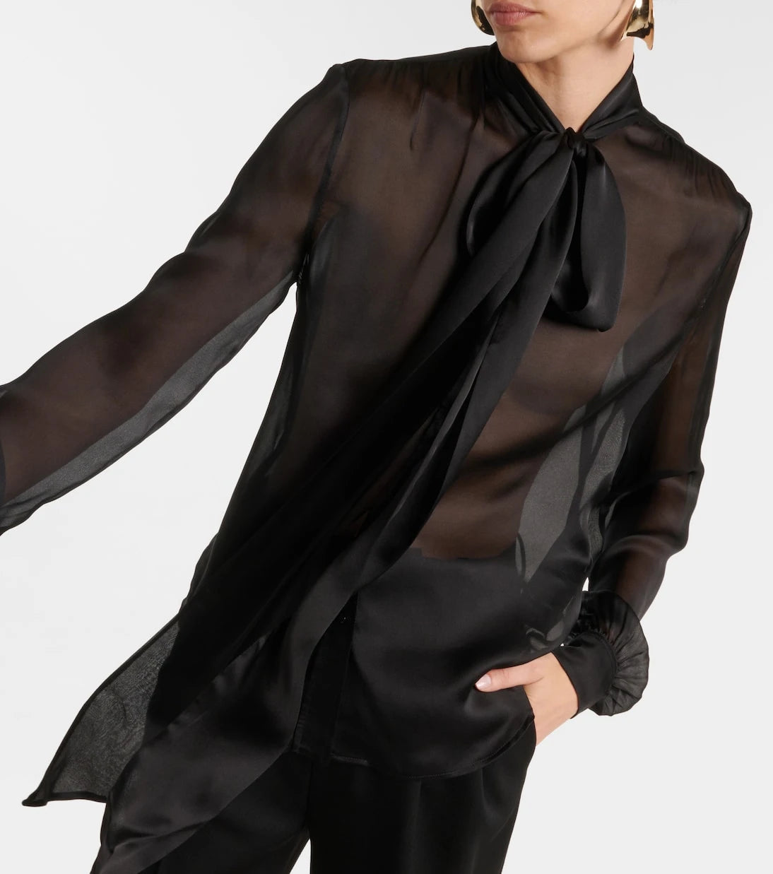 Saint Laurent - Bow-detail silk blouse