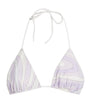 Purple Marmo Triangle Bikini Top