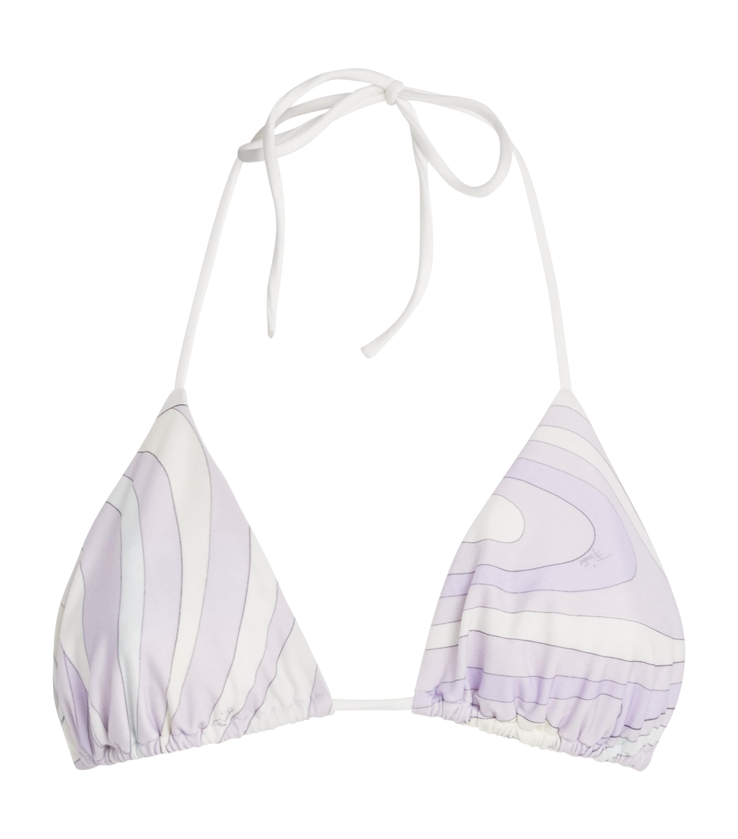 Purple Marmo Triangle Bikini Top
