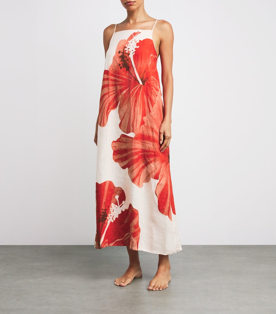 Desmond & Dempsey Multi Linen Hibiscus Nightdress