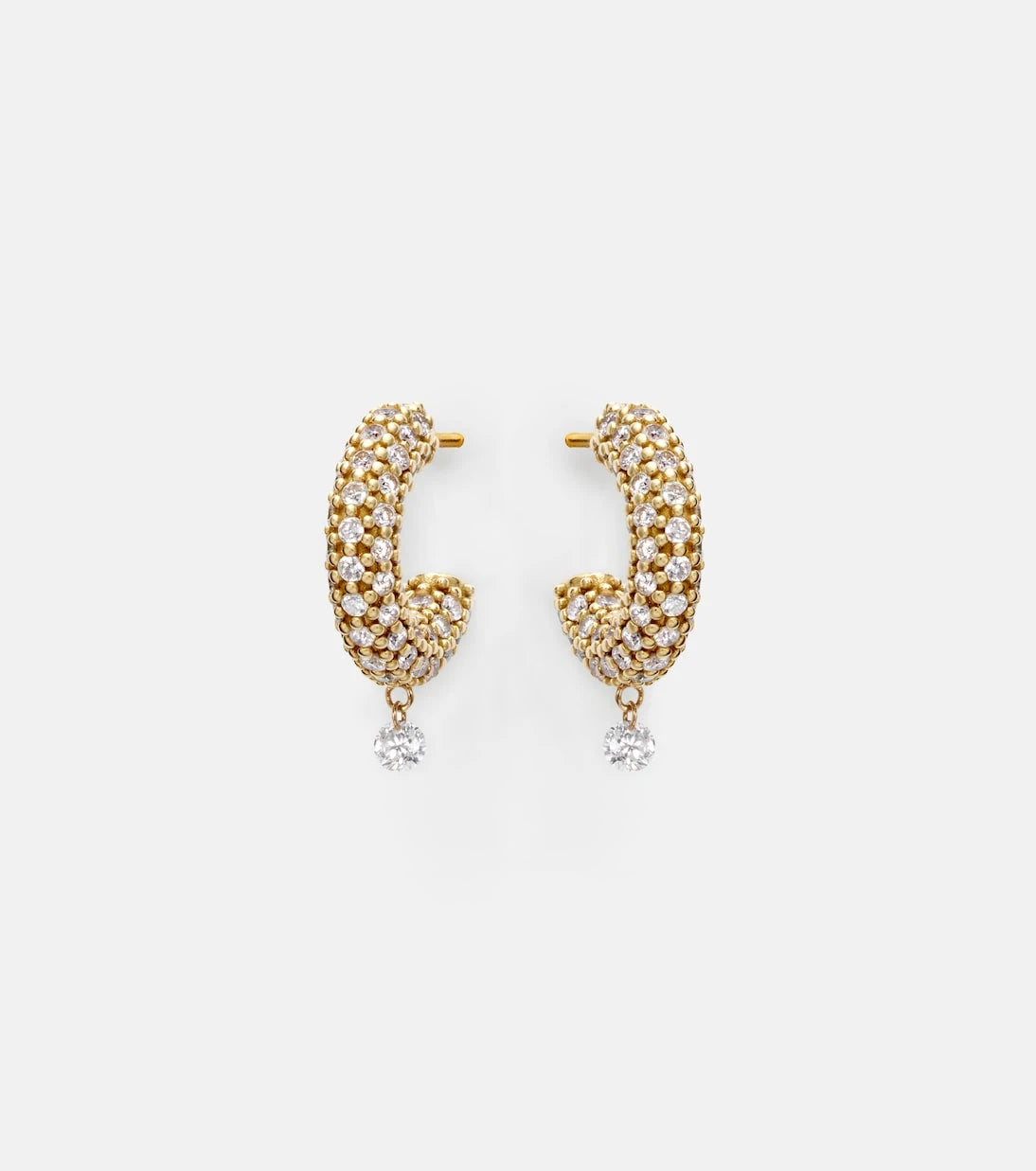 Persée - Helios 18kt gold hoop earrings with diamonds