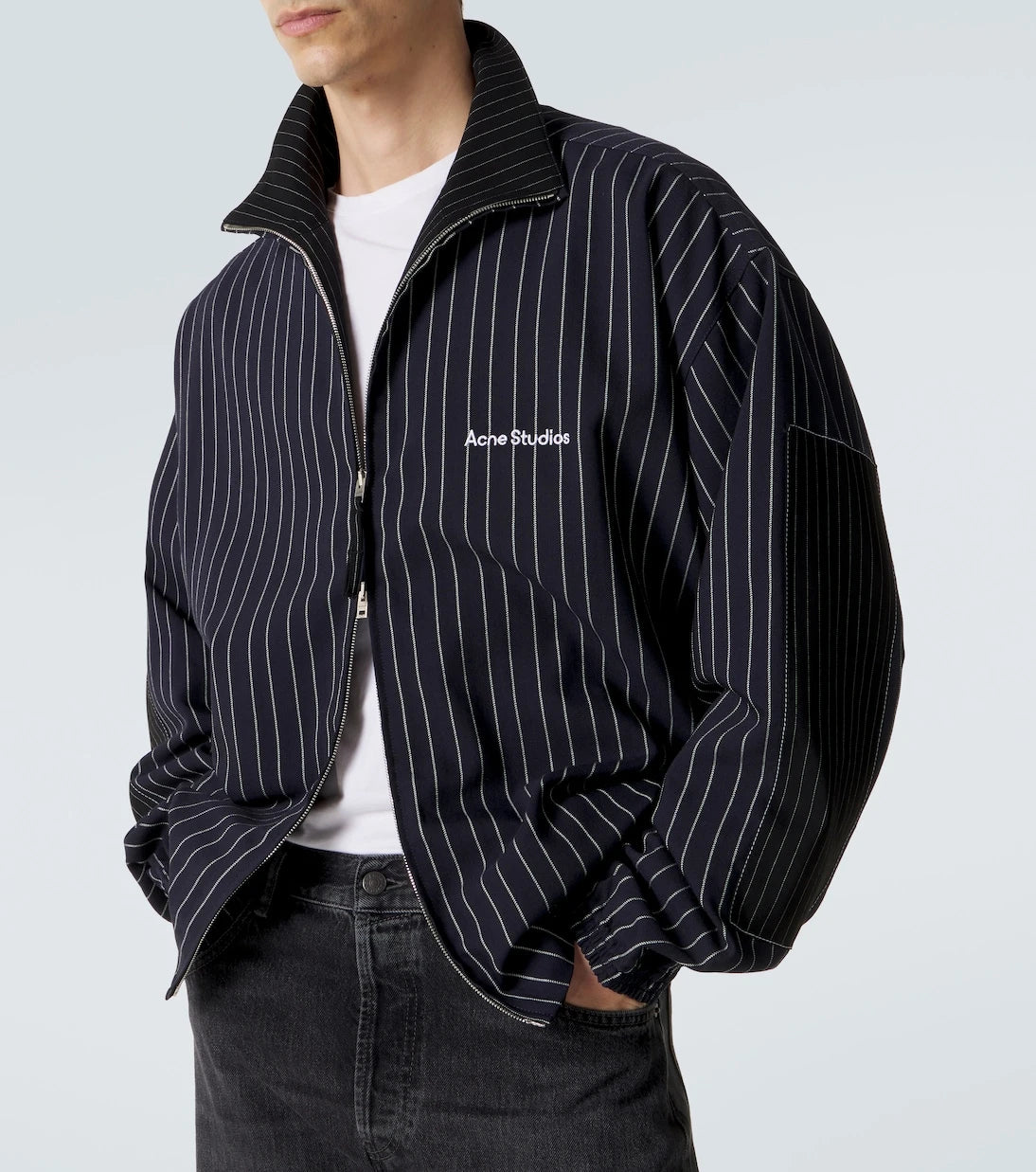 Acne Studios - Pinstripe wool and cotton-blend jacket