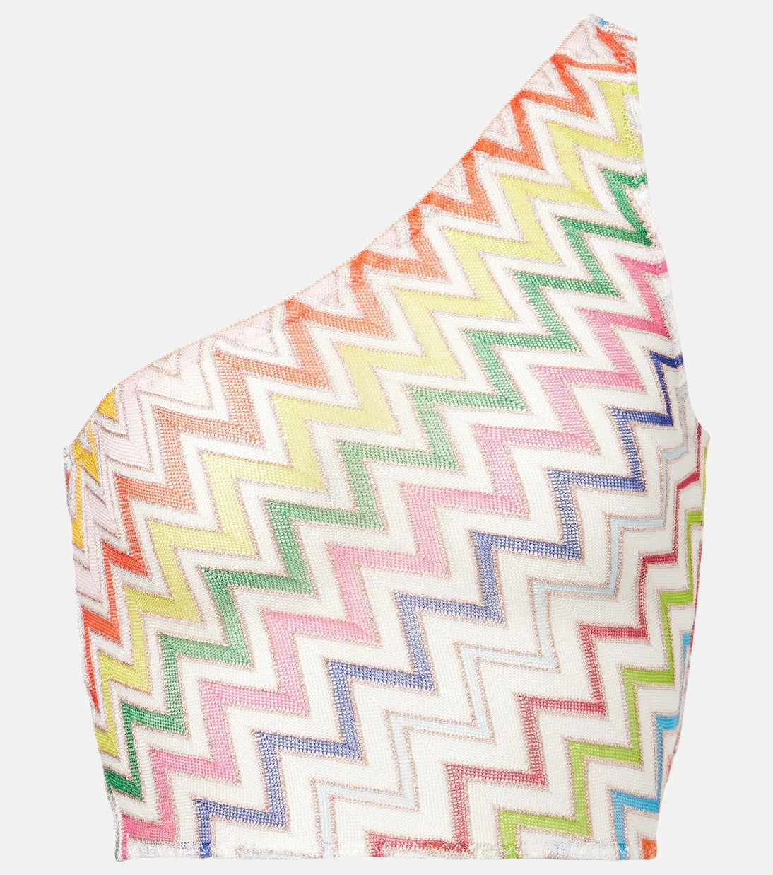 Missoni - Zigzag one-shoulder lamé top