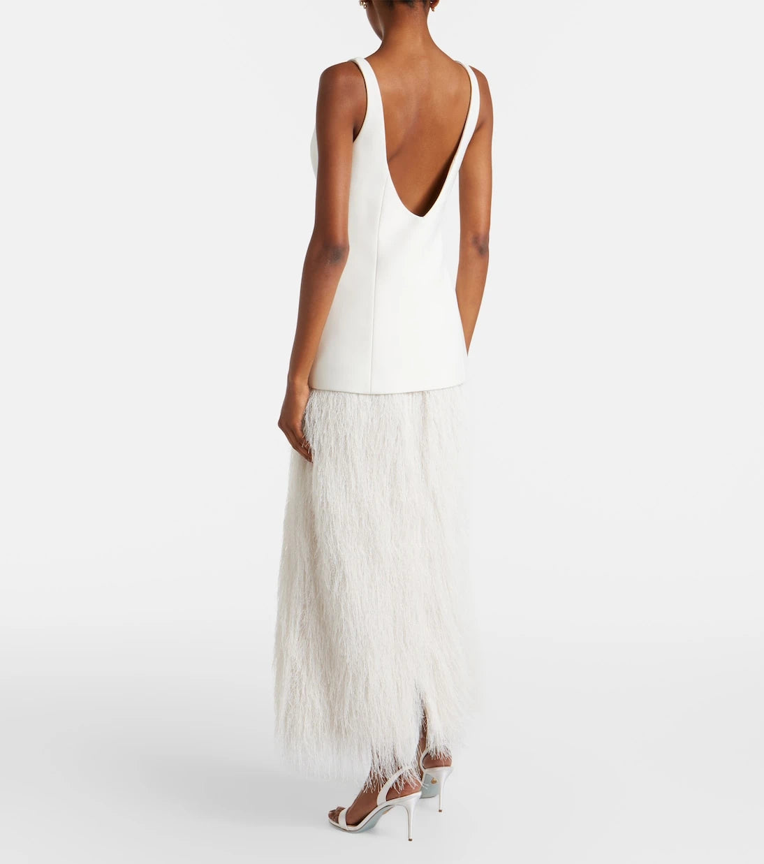 Róhe - Bridal fringed wool-blend gown