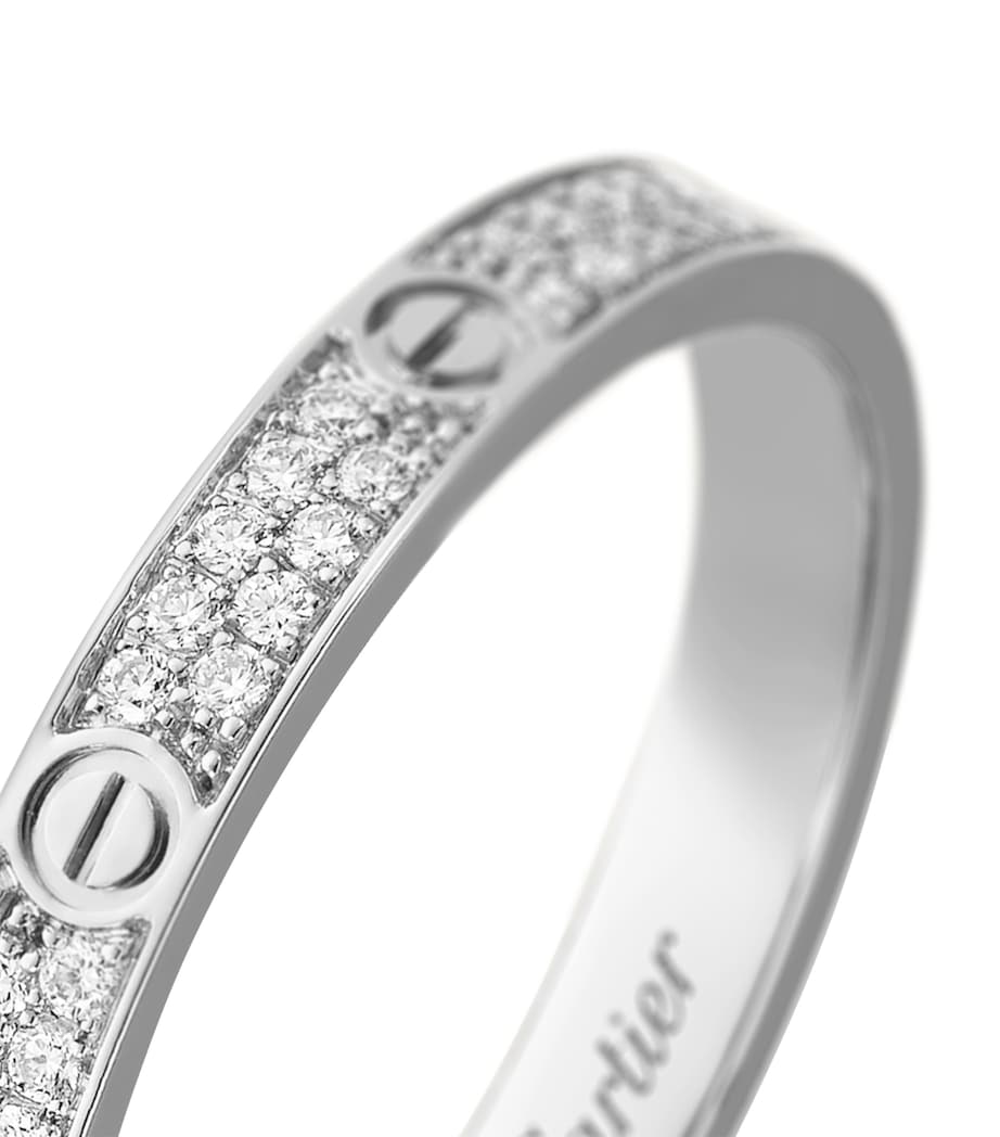 White Gold and Diamond LOVE Ring