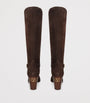 Valentino Garavani Brown Suede Pattie Knee-High Boots 75