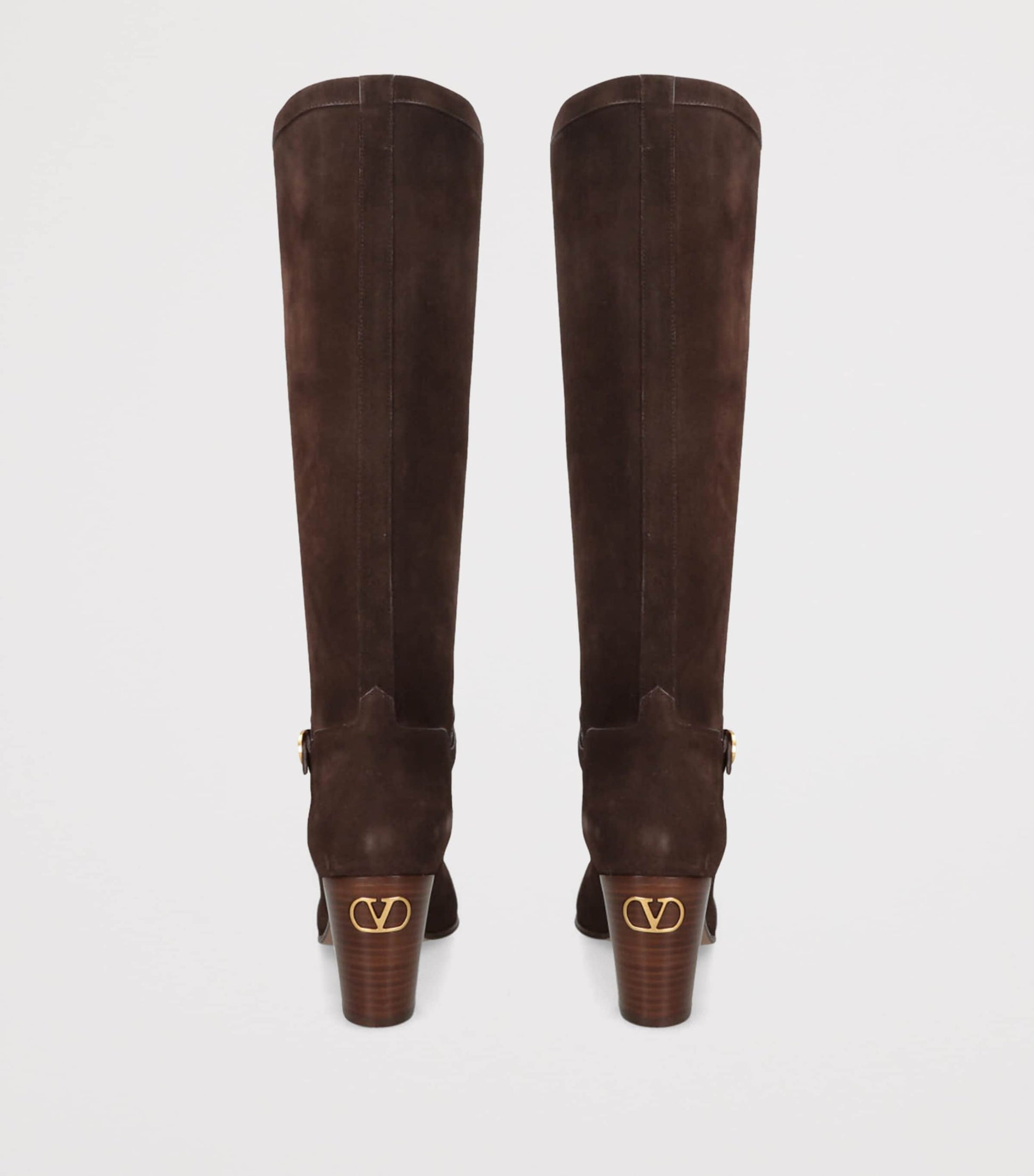 Valentino Garavani Brown Suede Pattie Knee-High Boots 75
