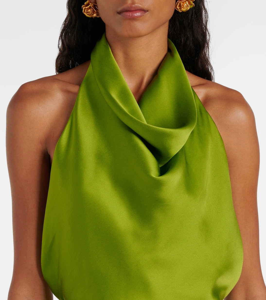 Magda Butrym - Halterneck silk satin midi dress