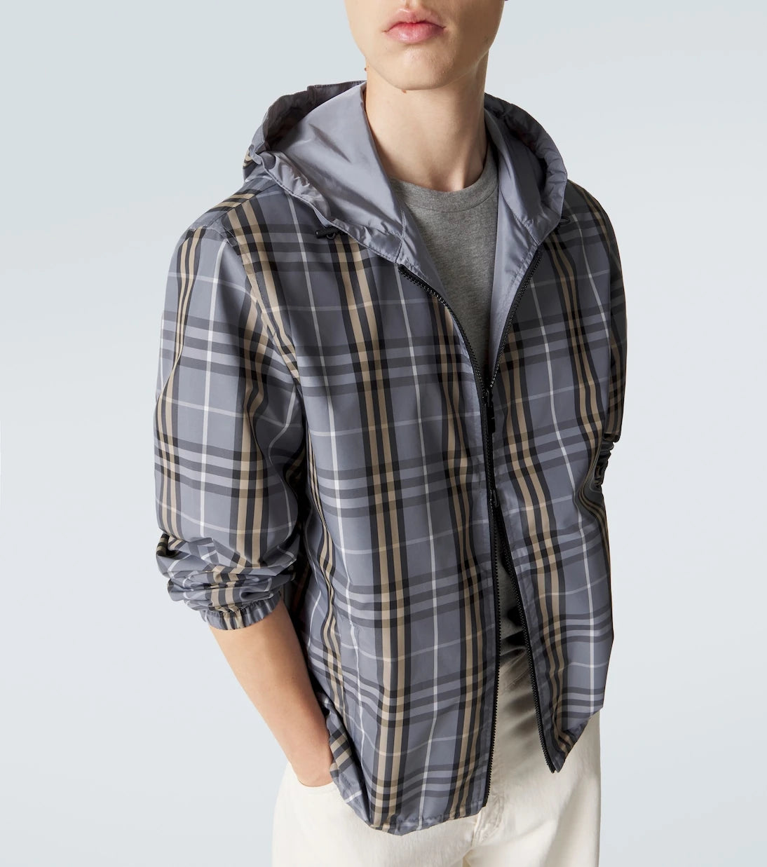 Burberry - Burberry Check reversible hooded jacket