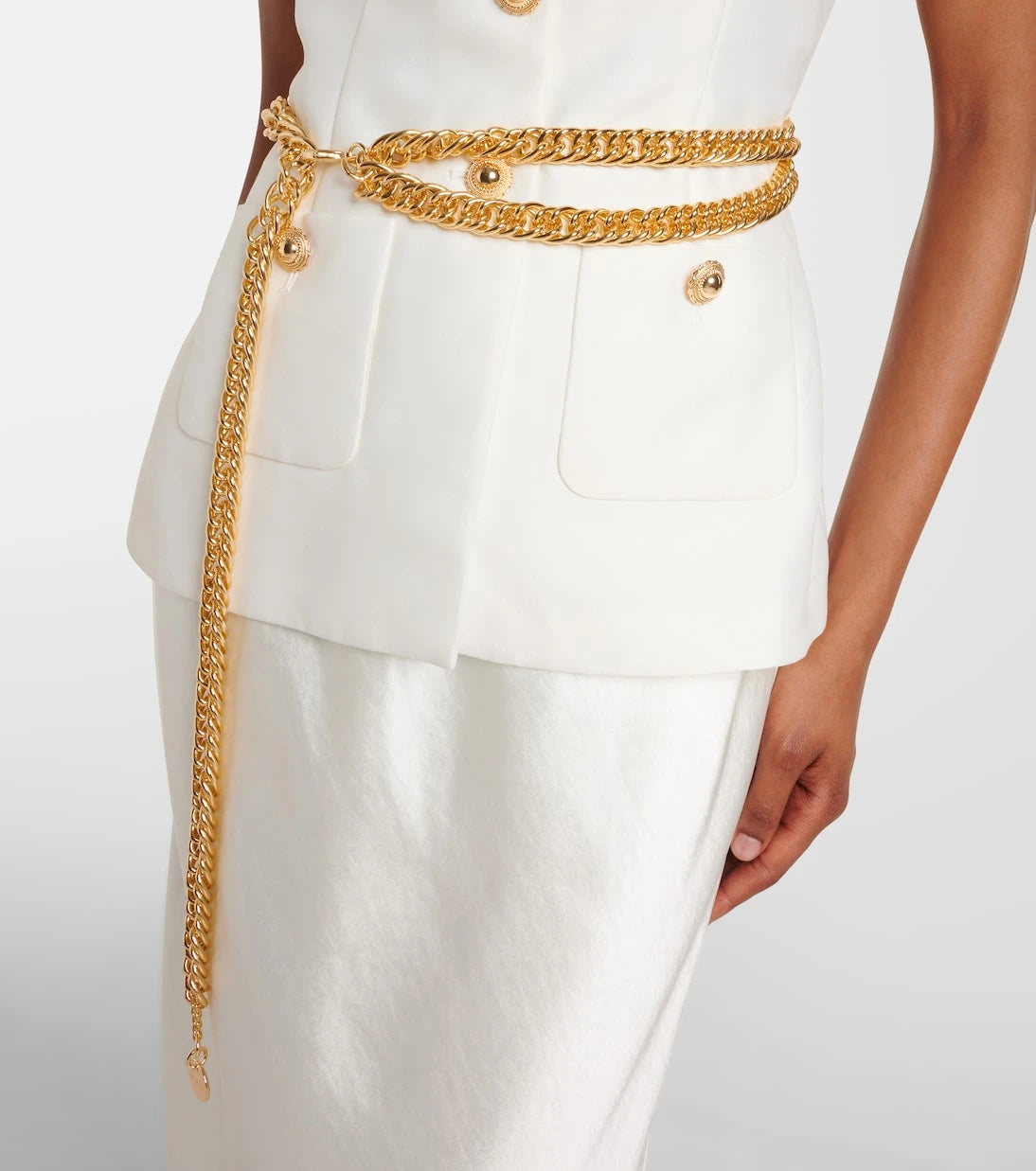Self-Portrait - Belted taffeta maxi dress
