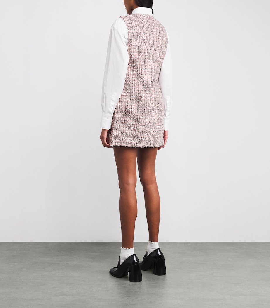 Self-Portrait Pink Bouclé Mini Dress