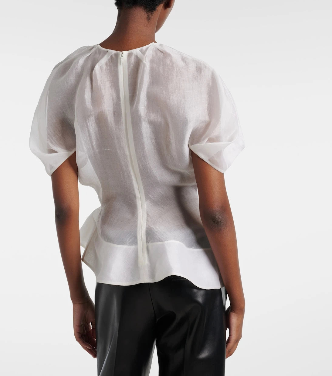 Khaite - Rumi sheer peplum silk top