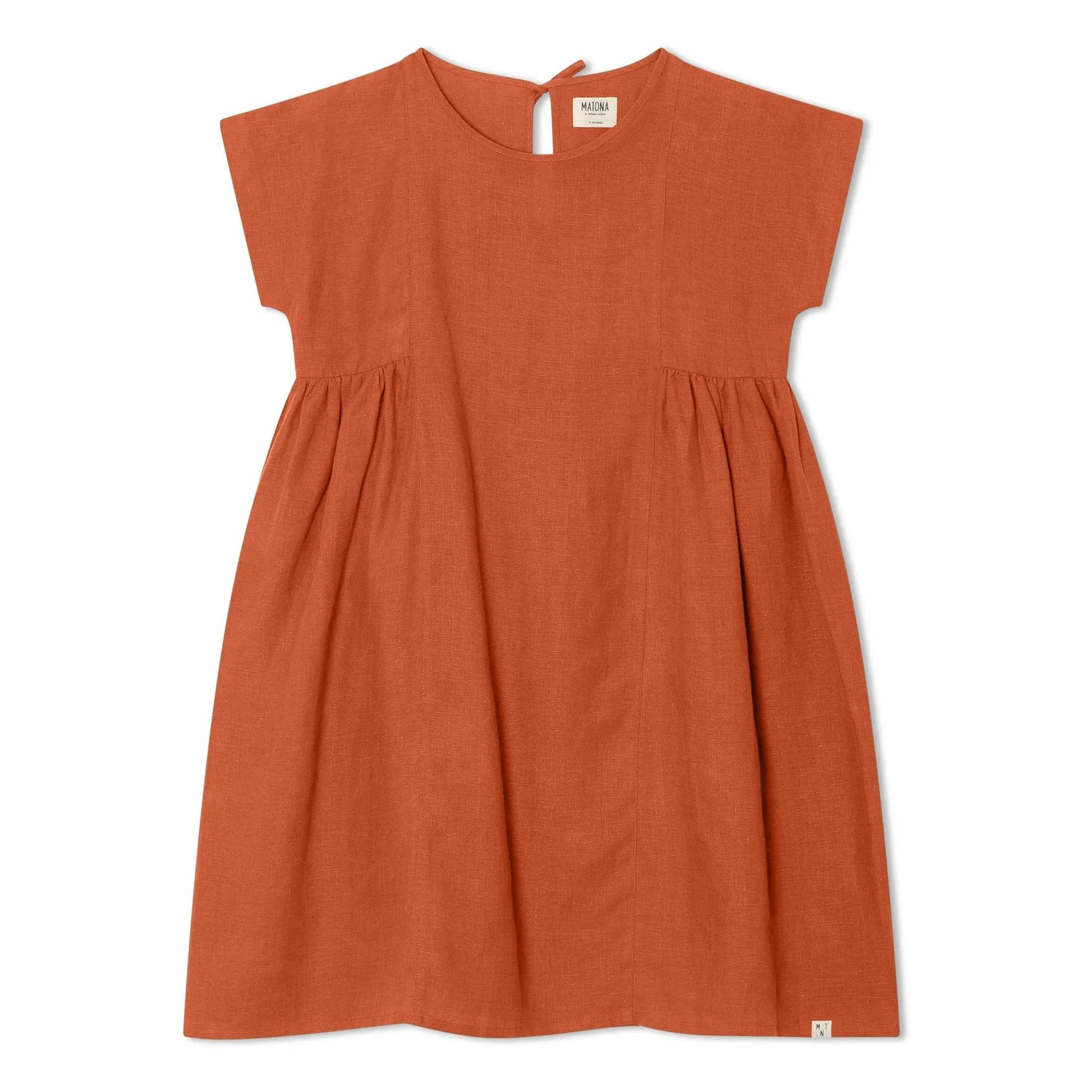 Matona - Boxy Linen Mi-Long Dress | Dark green