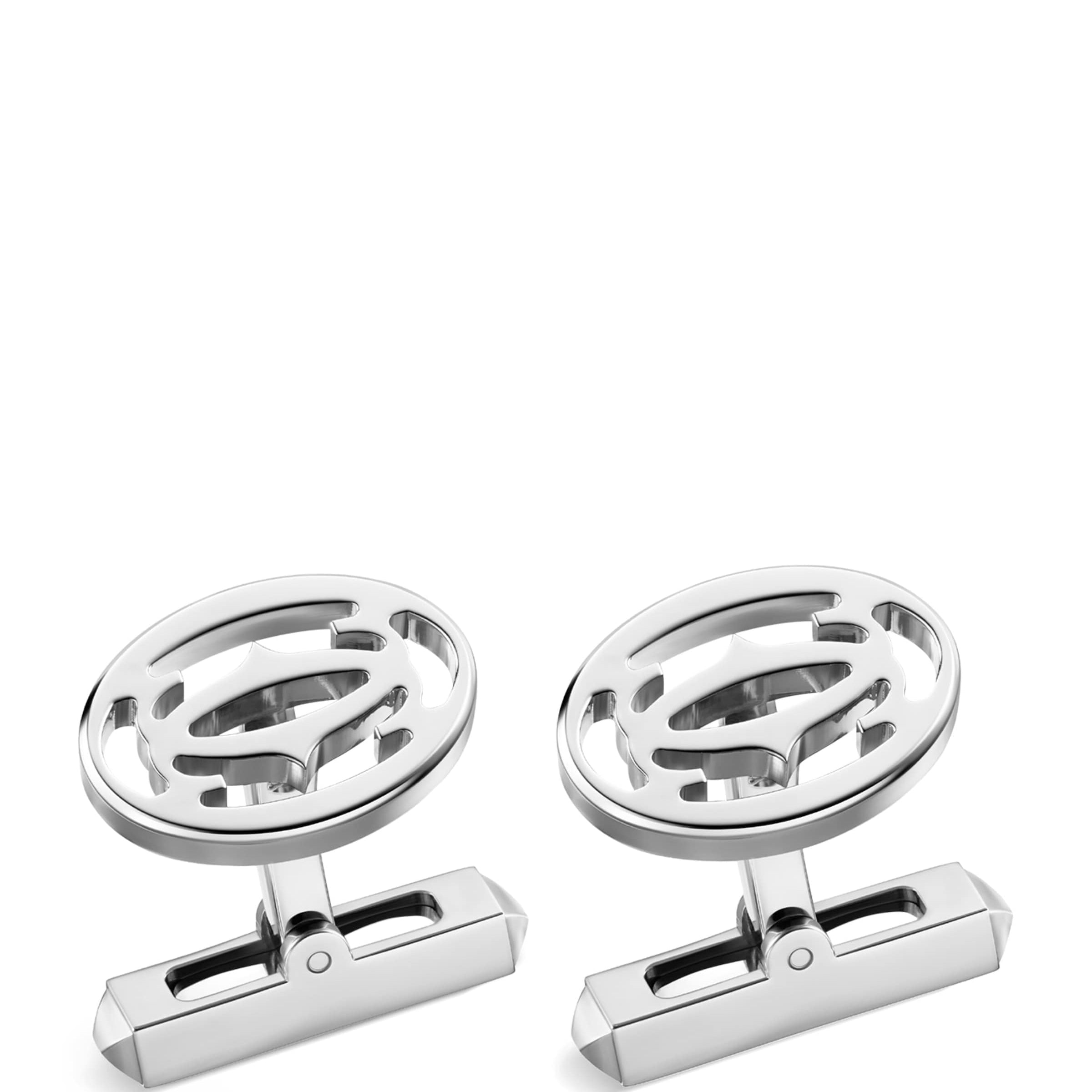 Sterling Silver Double C de Cartier Cufflinks