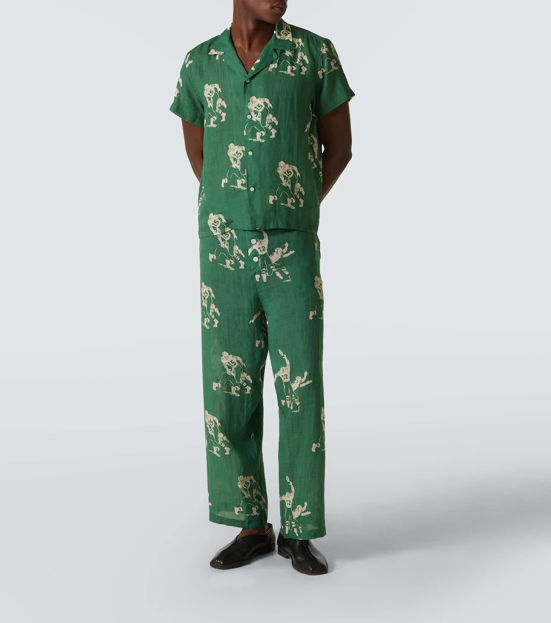 Bode - Football linen pajama pants