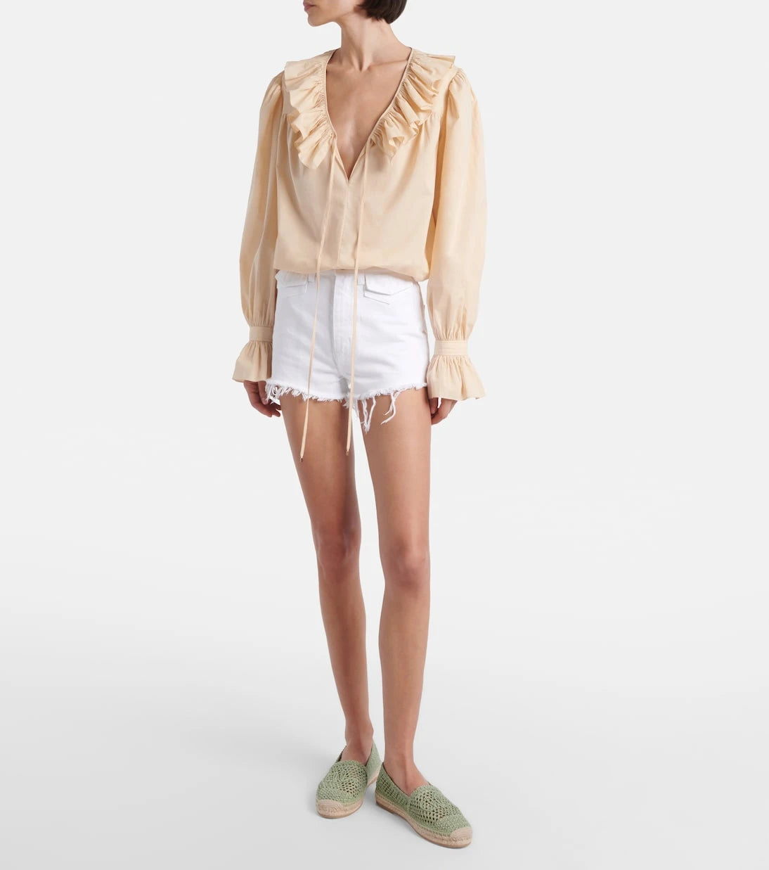 Chloé - Isla leather-trimmed crochet espadrilles