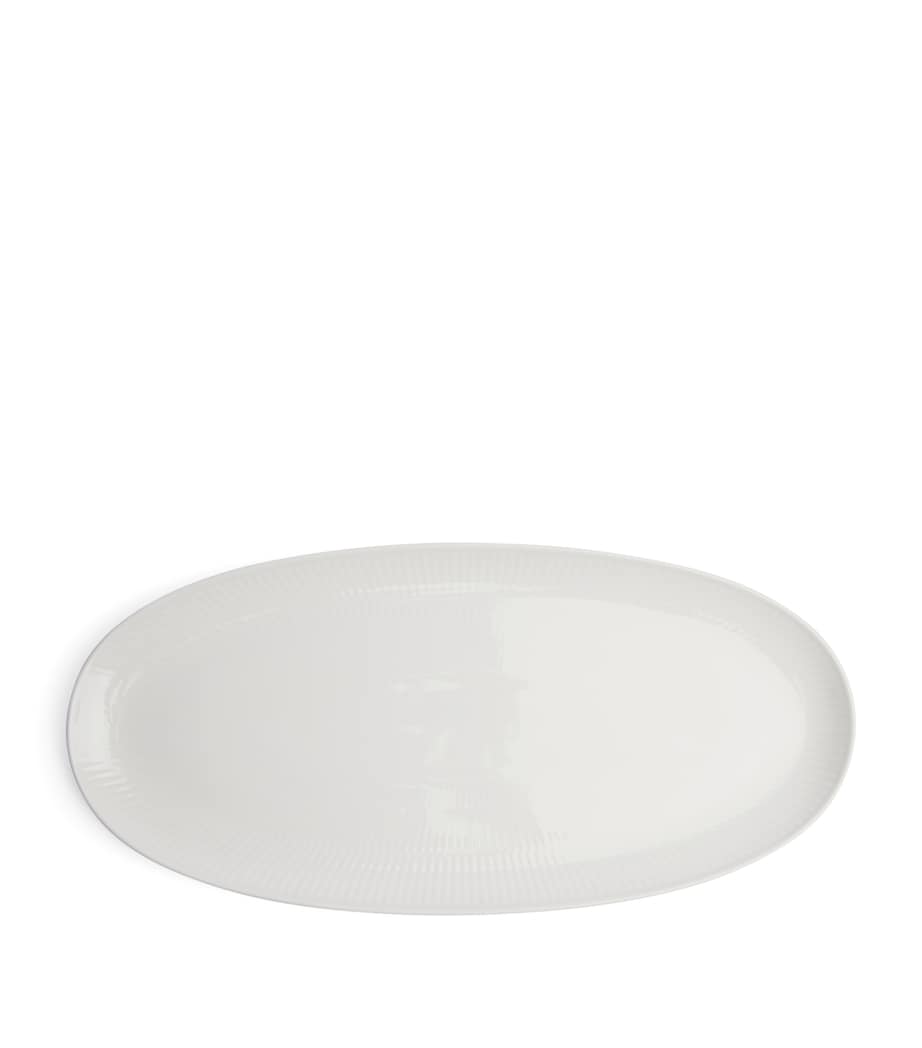 Royal Copenhagen White Fluted Long Oval Dish (37cm x 17cm)