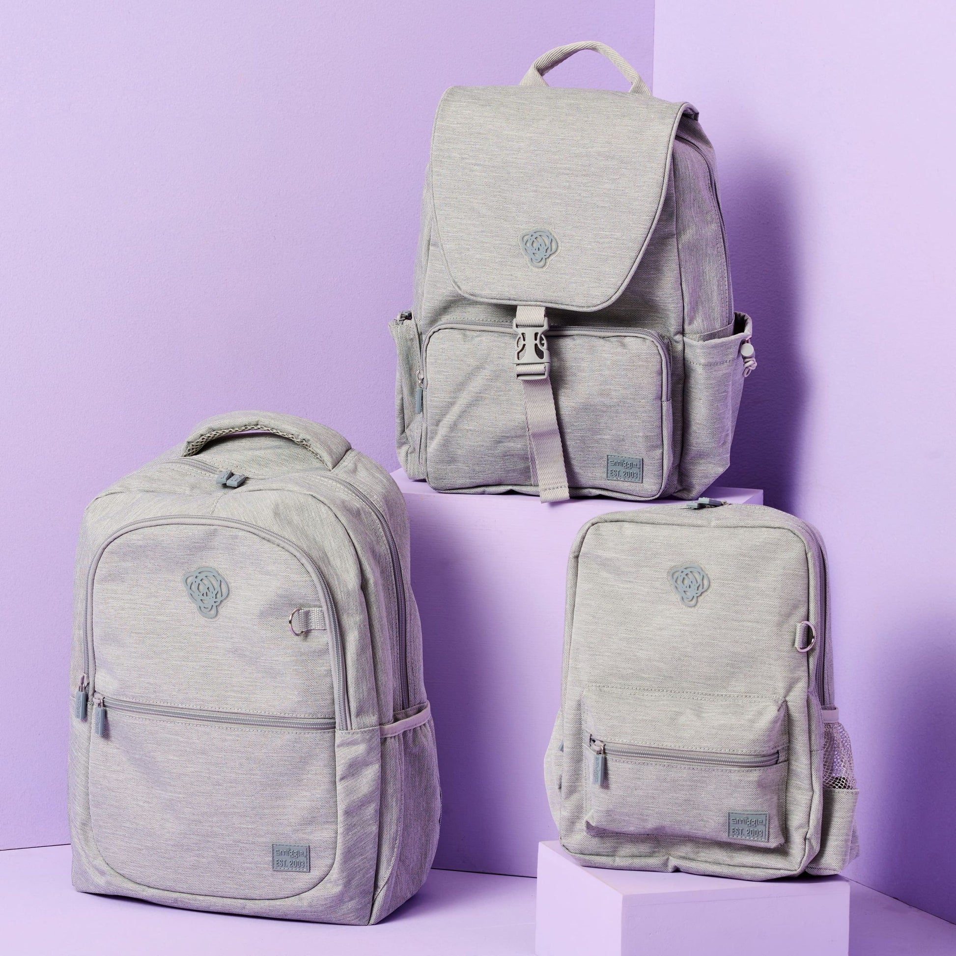 Smiggle - Sorbet Gri Su Geçirmez Sırt Çantası