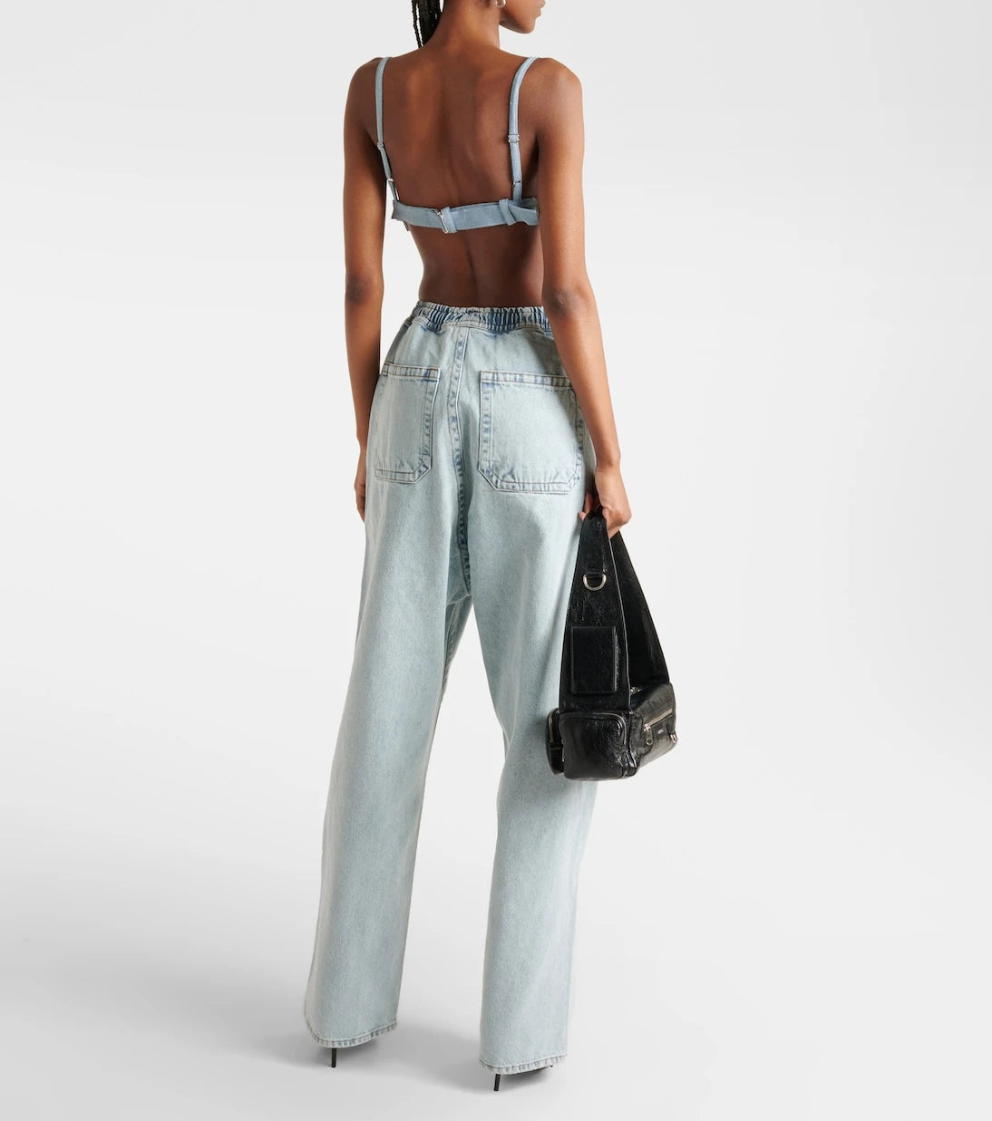 Y/Project - Ruffled denim bra top