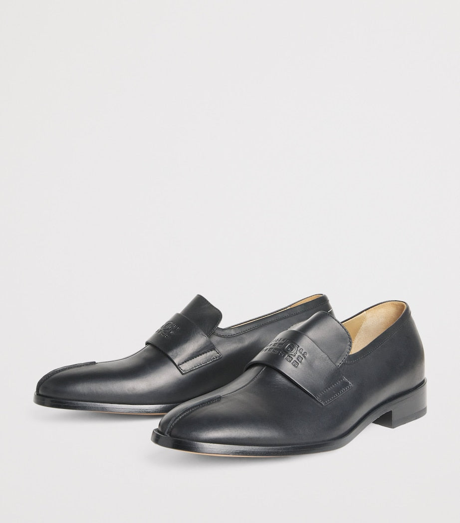 Leather Debossed Logo Loafers