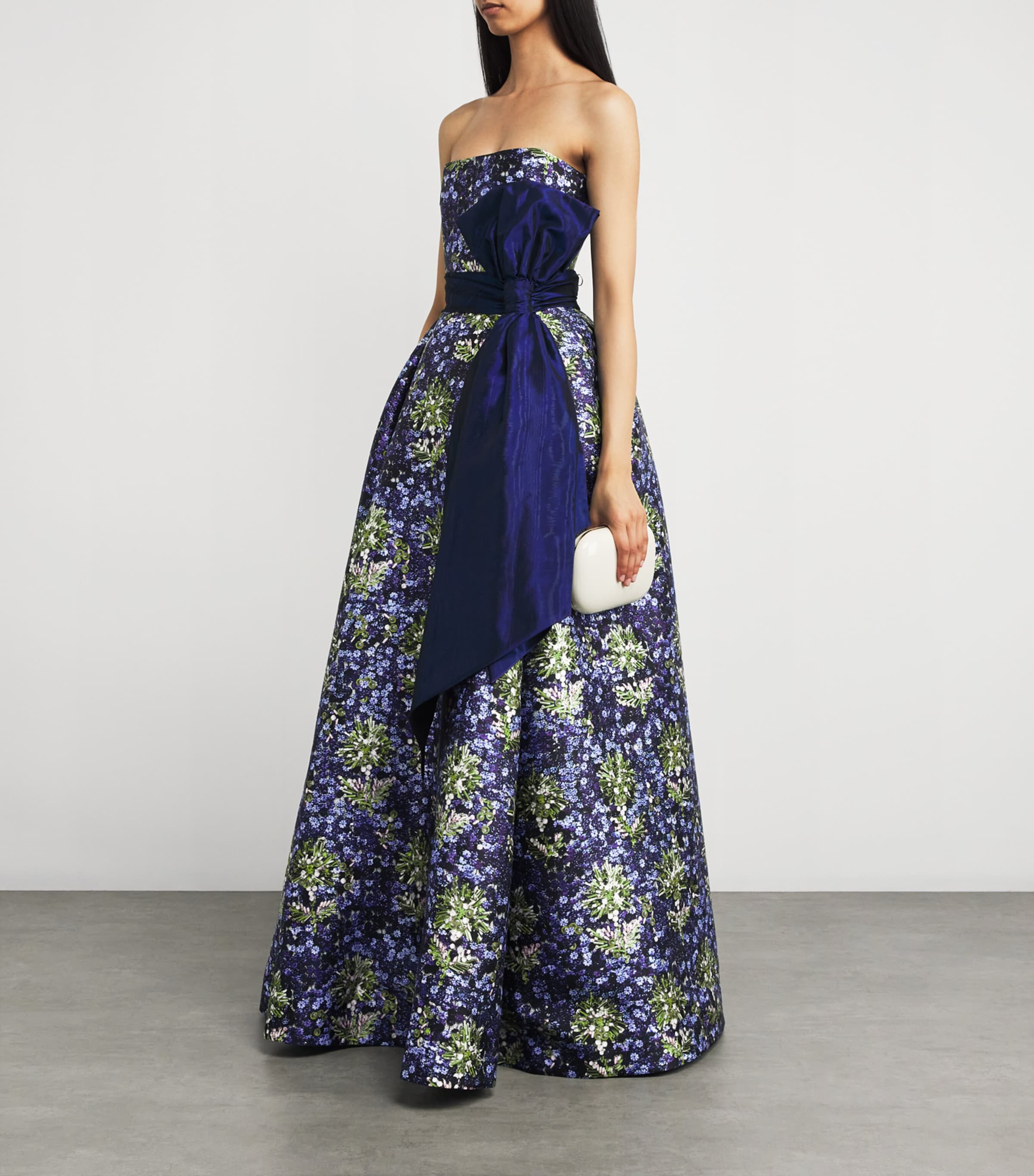 Blue Off-The-Shoulder Sabrina Gown