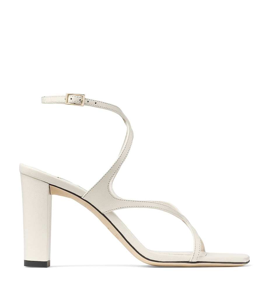 Jimmy Choo White Azie 85 Leather Heeled Sandals