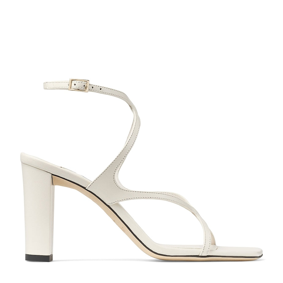 Jimmy Choo White Azie 85 Leather Heeled Sandals