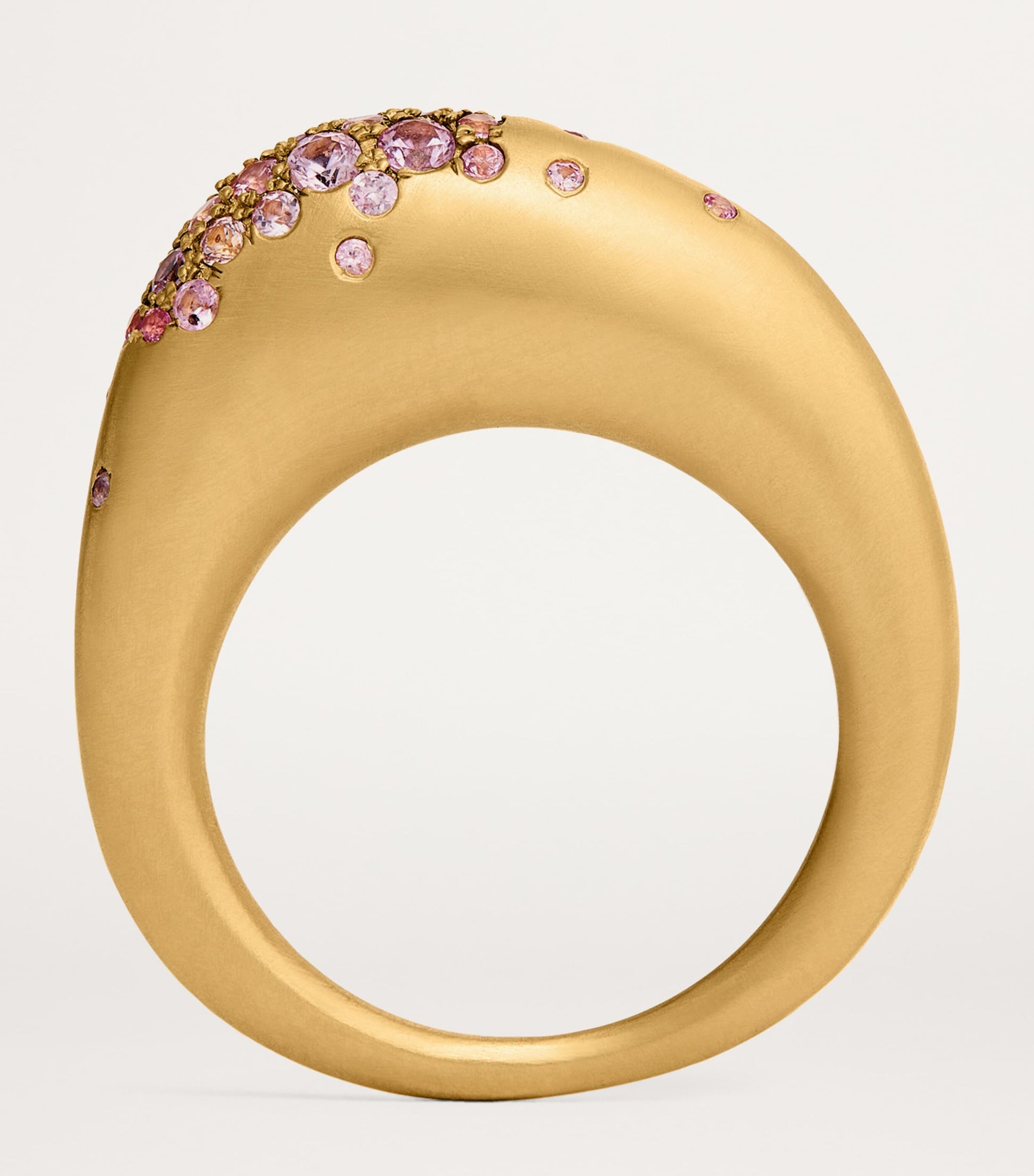 Nada Ghazal Small Yellow Gold and Pink Sapphire My Muse Urban Ring