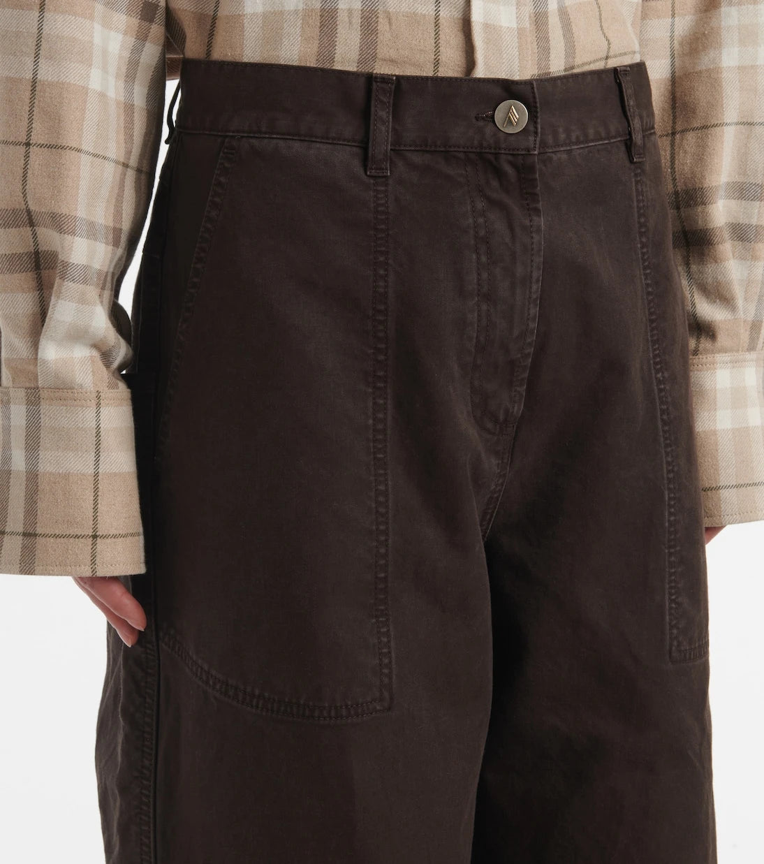 The Attico - High-rise wide-leg jeans