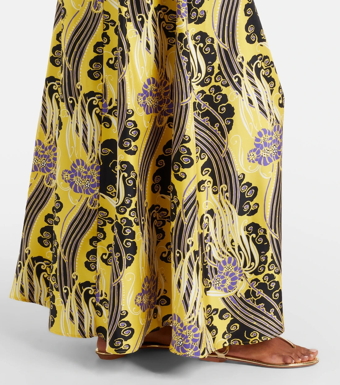 La DoubleJ - Belle cutout printed silk maxi dress