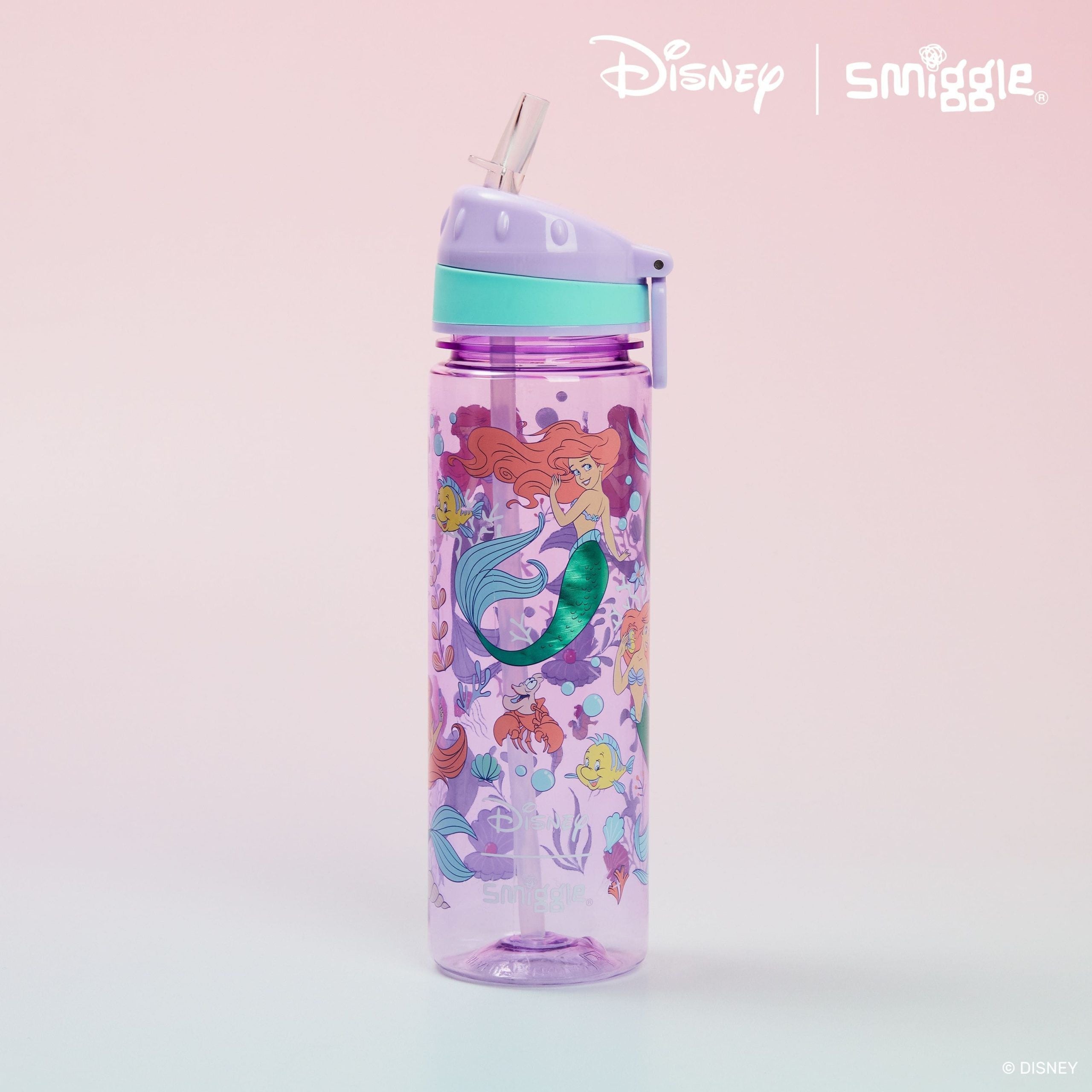 Smiggle - Disney Princess Straw Bottle 650ML BPA Free