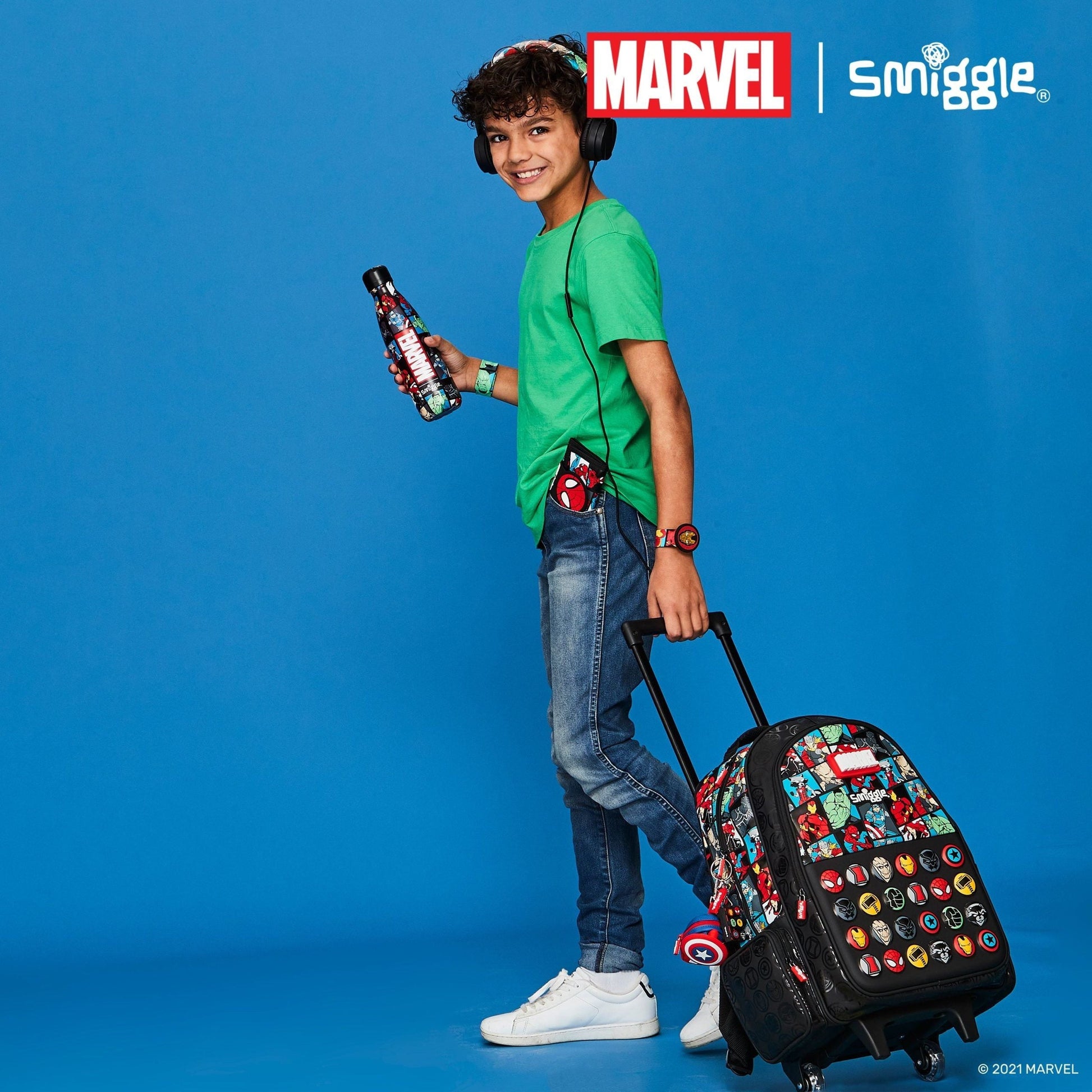 Smiggle - Marvel Lighted Trolley Bag