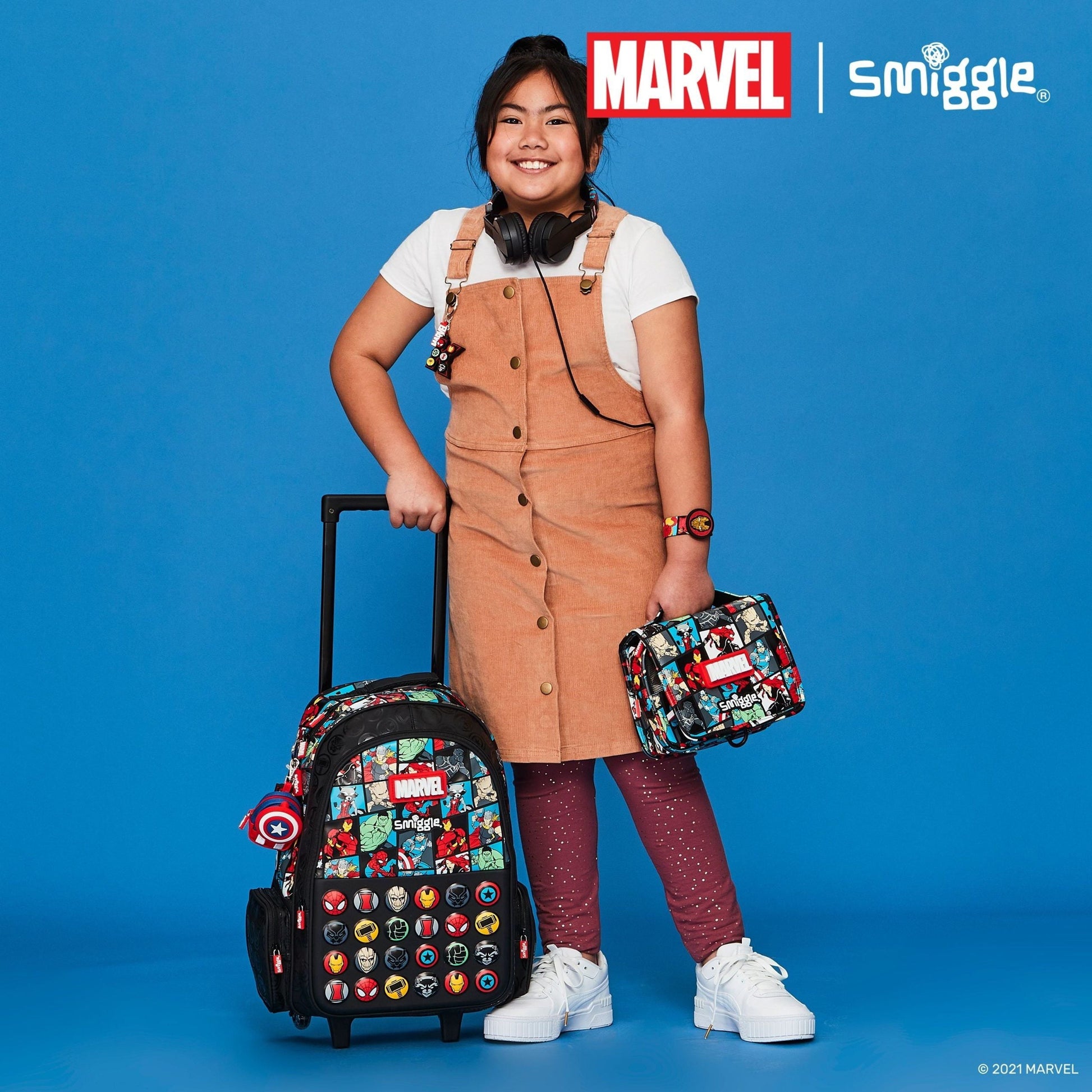 Smiggle - Marvel Lighted Trolley Bag