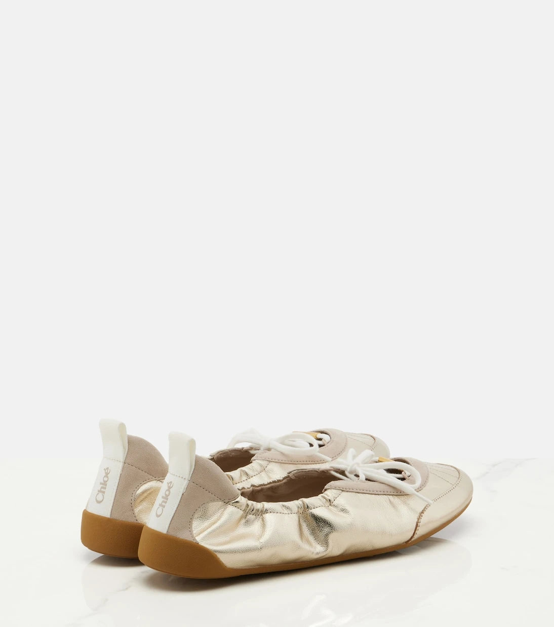 Chloé - Chloé Kick metallic leather flats