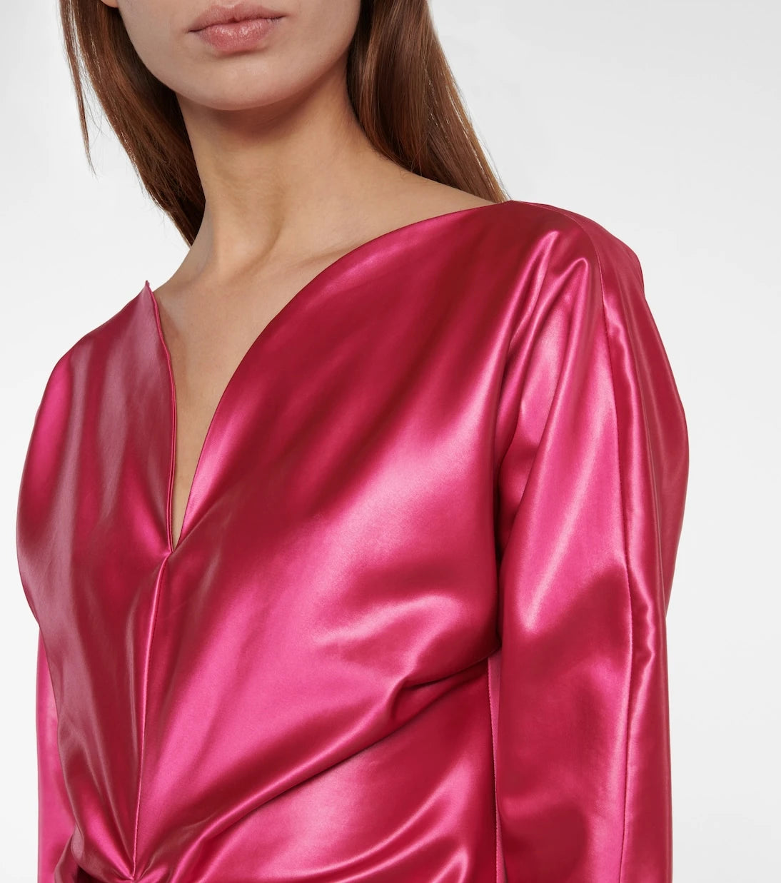 Marni - Ruched satin midi dress