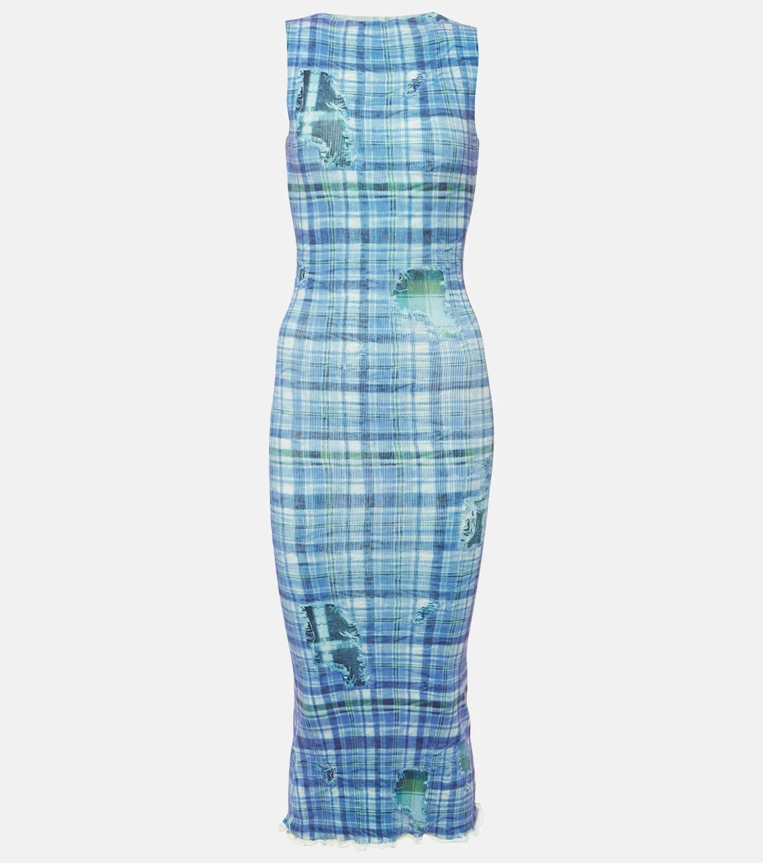 Acne Studios - Checked ribbed-knit midi dress