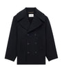 Saint Laurent Black Wool Pea Coat