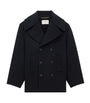 Saint Laurent Black Wool Pea Coat