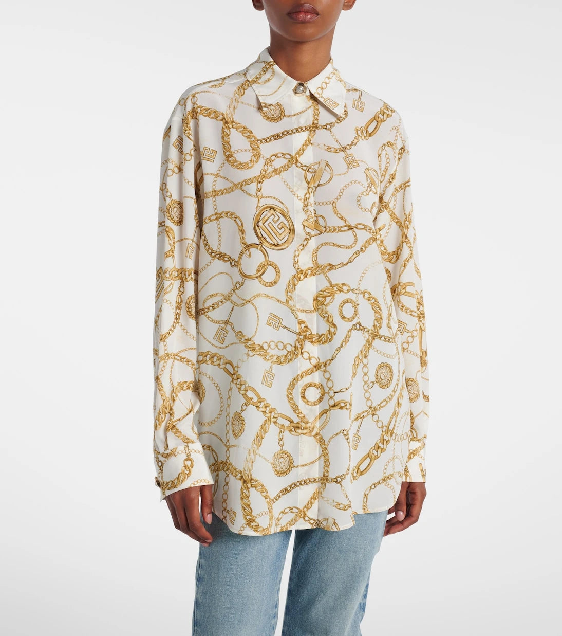 Balmain - Chaînes silk shirt