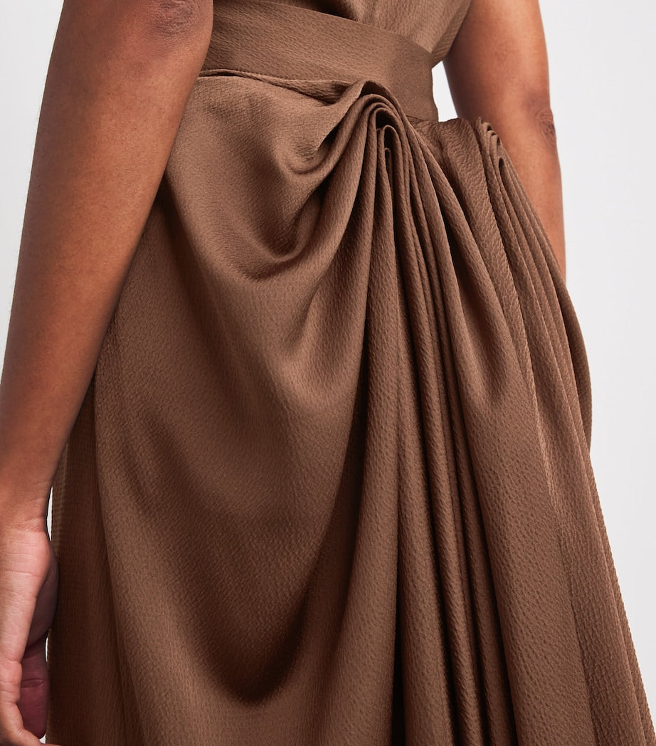 Brown Charmeuse Nyx Maxi Skirt