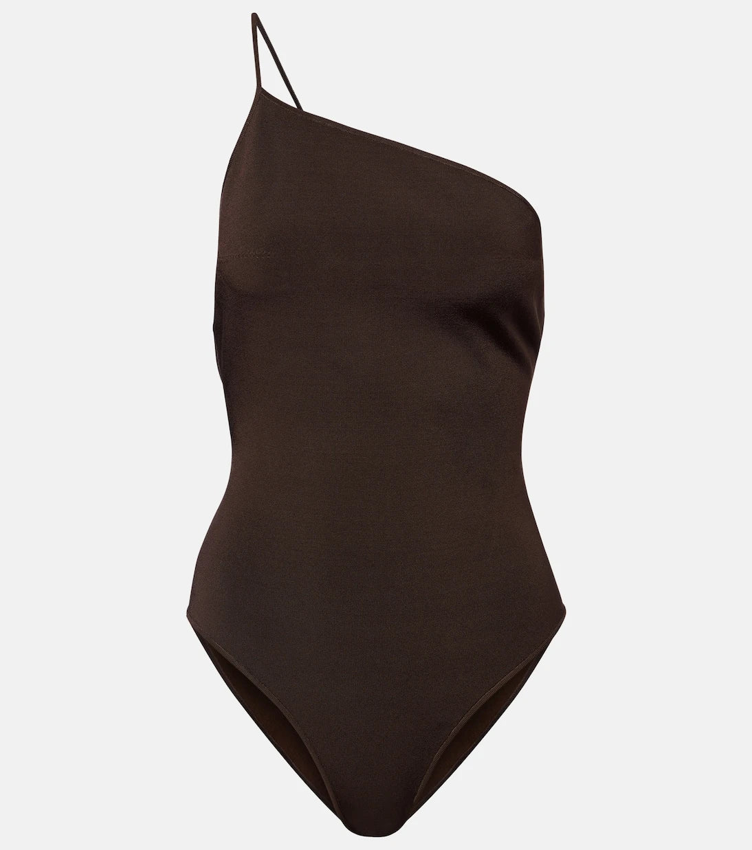 Saint Laurent - One-shoulder satin bodysuit