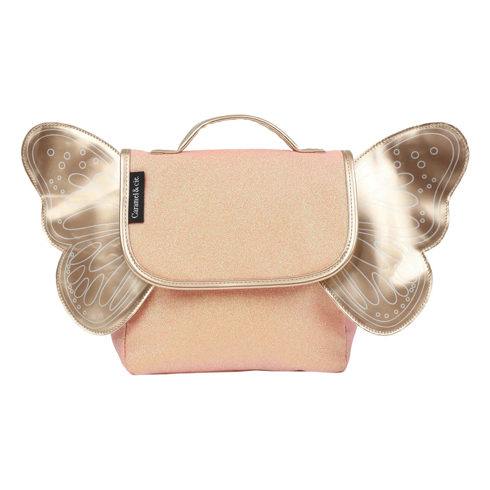 Caramel & Cie - Iridescent Butterfly satchel | Coral