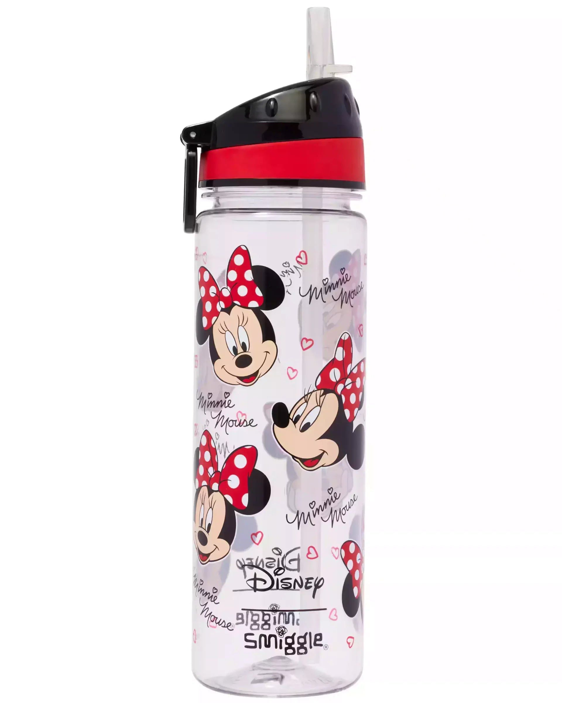 Smiggle - Minnie Mouse 650ML BPA-Free Water Bottle with Straw