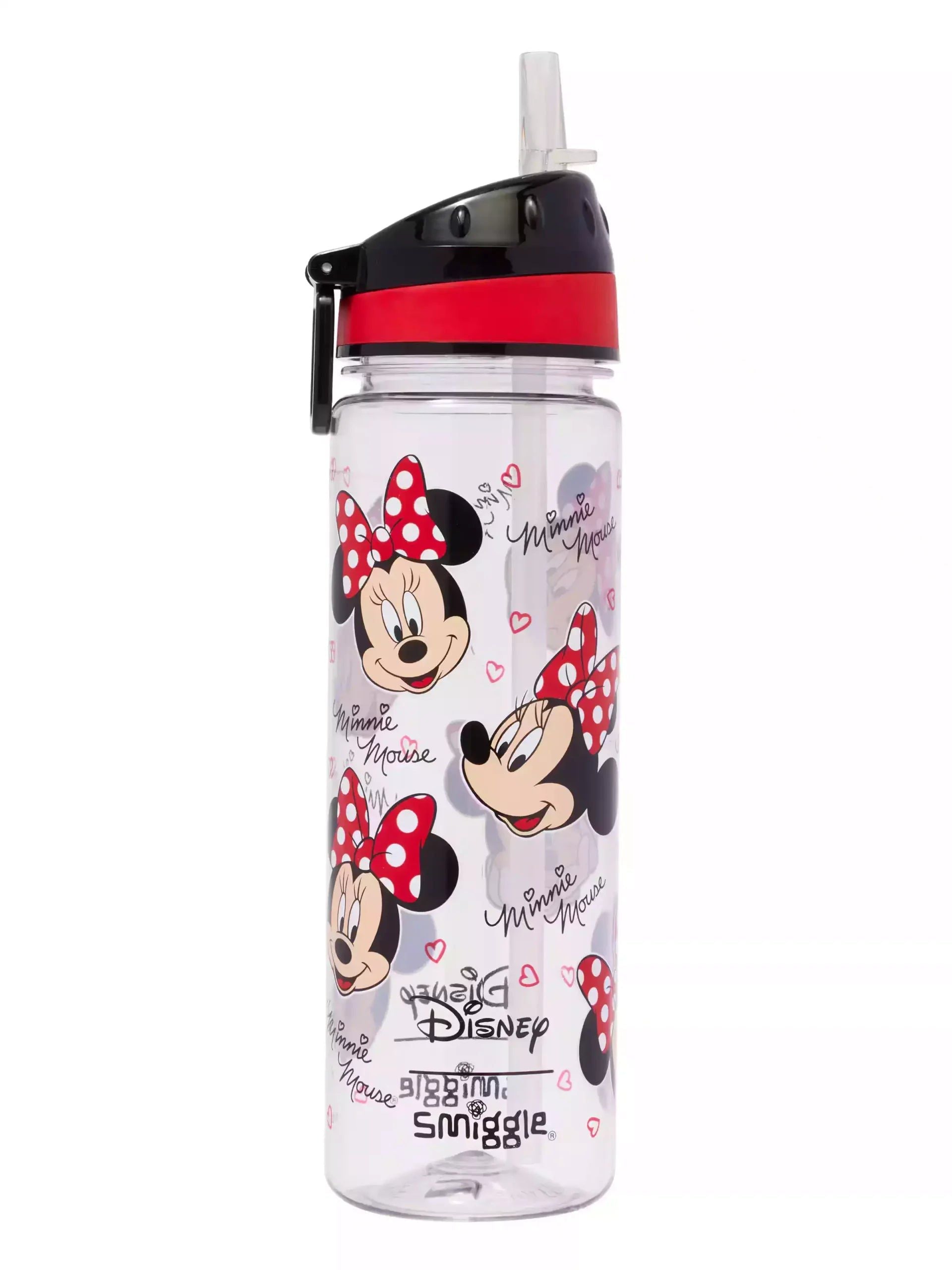 Smiggle - Minnie Mouse 650ML BPA-Free Water Bottle with Straw
