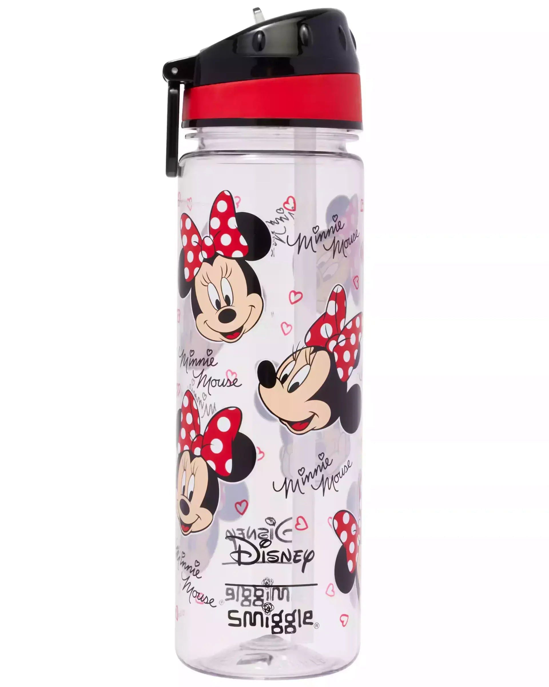 Smiggle - Minnie Mouse 650ML BPA-Free Water Bottle with Straw