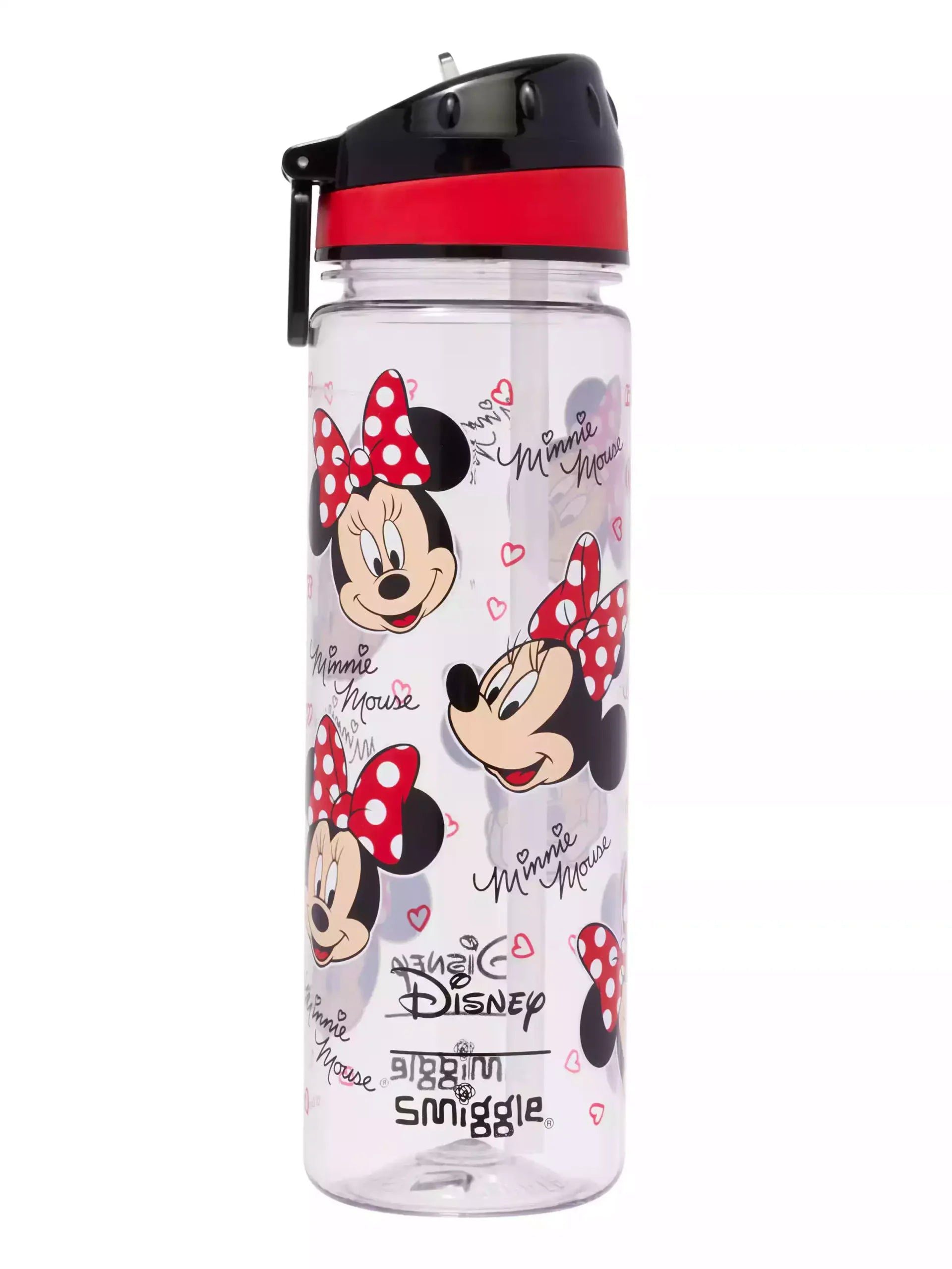 Smiggle - Minnie Mouse 650ML BPA-Free Water Bottle with Straw