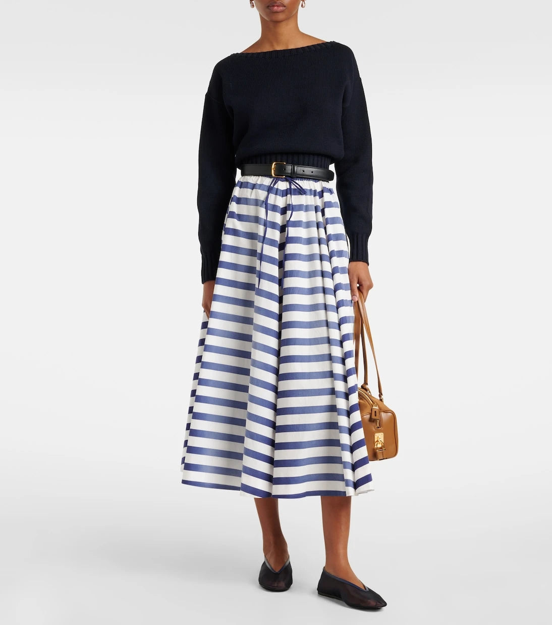 Le Monde Béryl - Luna leather-trimmed mesh ballet flats
