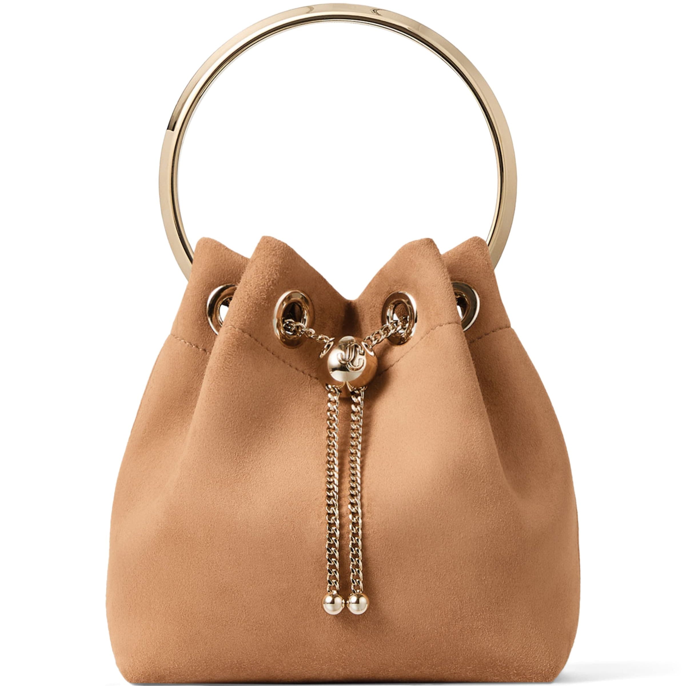 Jimmy Choo Beige Leather Bon Bon Top-Handle Bag